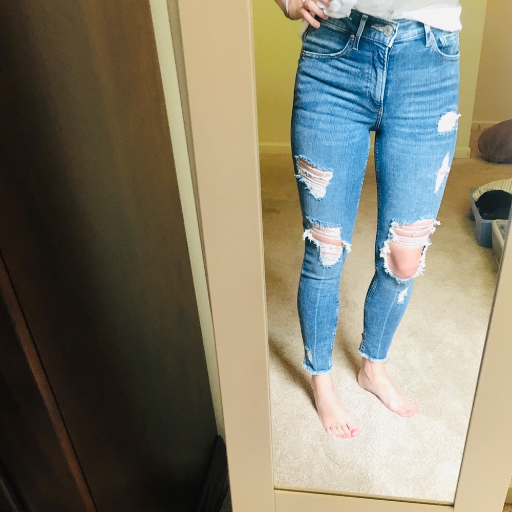 Distressed Express jeans